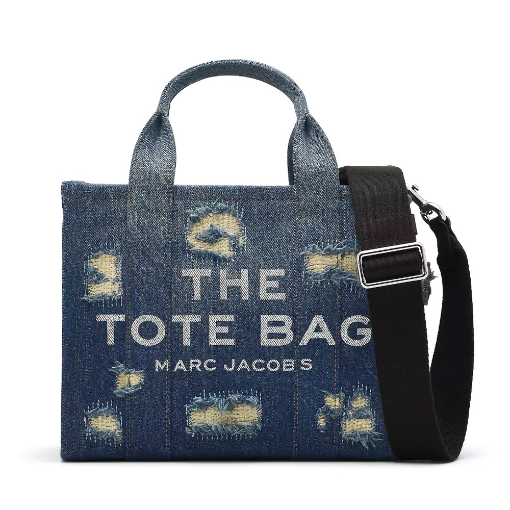 Marc Jacobs The Rip & Repair Denim Small Tote Bag - Punk Indigo - Picture 1 of 10